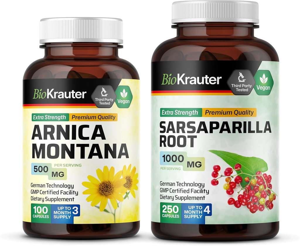 BIO KRAUTER Arnica Montana 100 Kapsler & Sarsaparilla Root 250 Kapsler