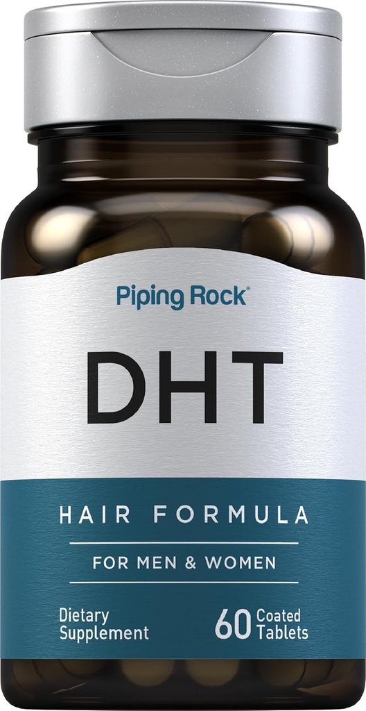 Piping Rock DHT Advanced Hår Formel 124; 60 tabletter • 124; for mænd og kvinder • 124; Non- GMO, Gluten Free Supplement