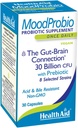 HealthAid MoodProbio 30 Ct, 30 Millioner CFU med Prebiotic, 8 Udvalgte Staints, En gang daglig, Syre & Bile resistent, Gluten, Dairy, og GMO fri, Vegan