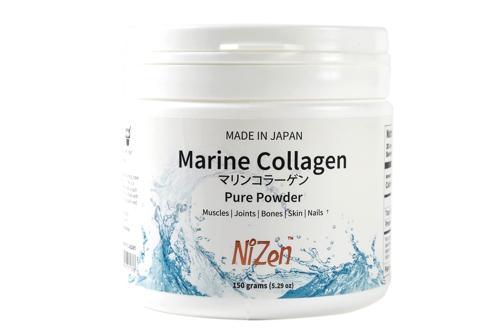 Nizen Marine Collagen Pure Powder, hydrolyserede peptider Easy- to- Digest Aminosyrer supplement. Uden smag. Ikke-klumpende. Lavet i Japan. 5, 29oz