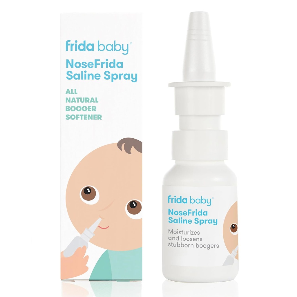 Frida Baby NoseFrida Saline Mist Spray, Baby Saline Nasal Spray Decongestant for Allergy Relief og Congestion Relief til Softe Nasal Passages, 0,68 fl oz