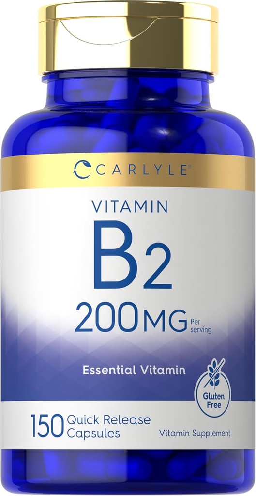 Carlyle Vitamin B-2 - 124; Riboflavin - 124; 200mg - 124; 150 Greve - 124; Vegetarisk, non- GMO & Gluten Free Essential Supplement