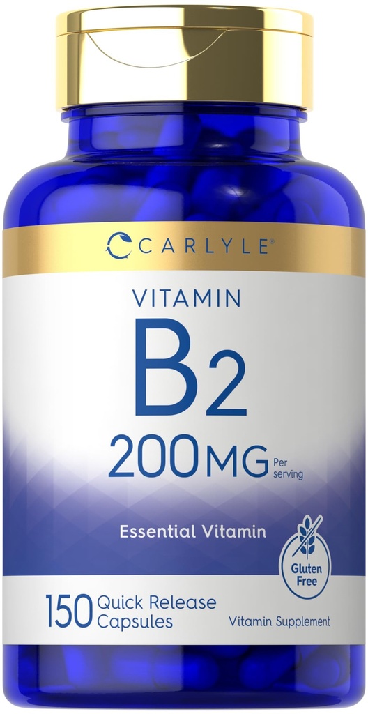 Carlyle Vitamin B-2 - 124; Riboflavin - 124; 200mg - 124; 150 Greve - 124; Vegetarisk, non- GMO & Gluten Free Essential Supplement