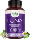 Nested Naturals Luna Sleep Aid - Non-Habit Forming Natural Sleeping Pills for voksne med naturligt behårede ingredienser - Valerian Root, Melatonin, Kamille, Lemon Balm, og mere - 60 Veganske kapsler