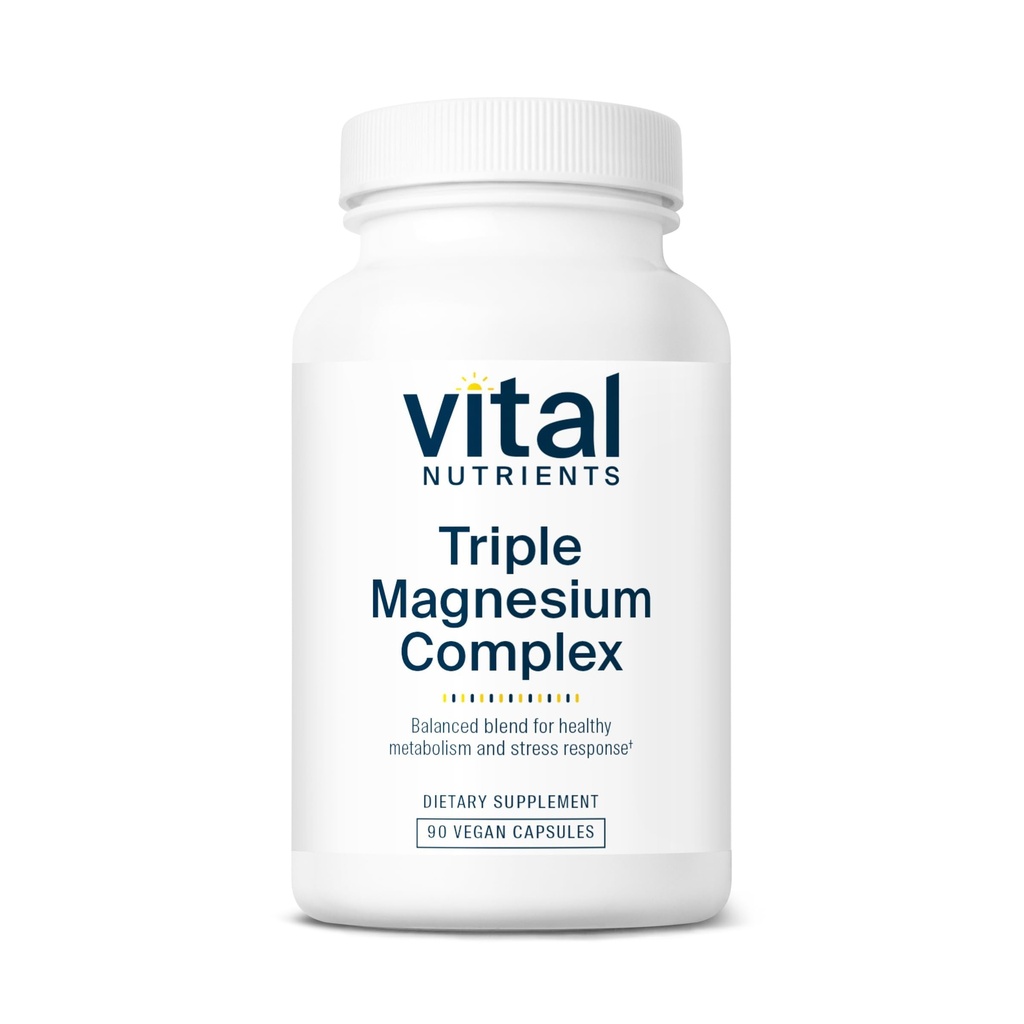 Vital Nutrients Triple Magnesium Complex Supplement Note 124; Vegansk Magnesium Glycinat, Malat & Oxide 250mg