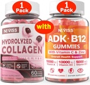 NEVISS 1Pack Hydrolyseret Collagen Gummies + 1Pack Vitamin ADK med B12 Gummies
