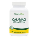 NaturePlus Cal / Mag - 90 Vegetariske tabletter - 500 mg Calcium & 250 mg Magnesium - 90 Servere