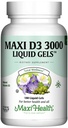 Maxi Health Vitamin D3 3000 IE 75 mcg vitamin D supplement til sunde knogler, tænder, immunforsvar - VIT D3 supplement let at synke non-GMO, supplement til mænd og kvinder - Kosher 180 Gels