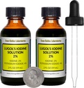 Lugol 's Jod / 2% opløsning / 4 Oz i to Amber glasflasker / Free Droppers / USA