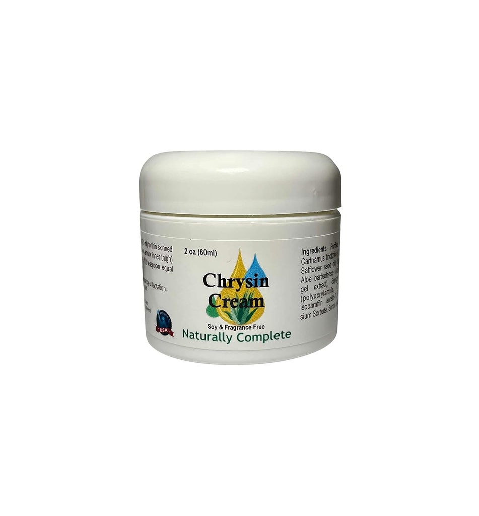 Chrysin Cream 124; For mænd og kvinder 2 oz. Jar