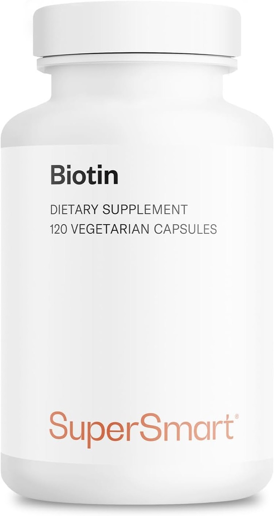 Supersmart - Biotin 10,000mcg / 10g per dag (høj potens) - vitamin B7 biotin supplement - sundt hår, hud & negle