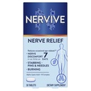 Nervive Nerve Relief, Occasional Nerve Diskomfort II, Nerve Relief, Starter arbejder i 7 dage, knivstikkende, Burning, Alpha Lipoic Acid, B Vitamin, Gurkemeje, Ginger, Nervive Supplement, 30 tabletter
