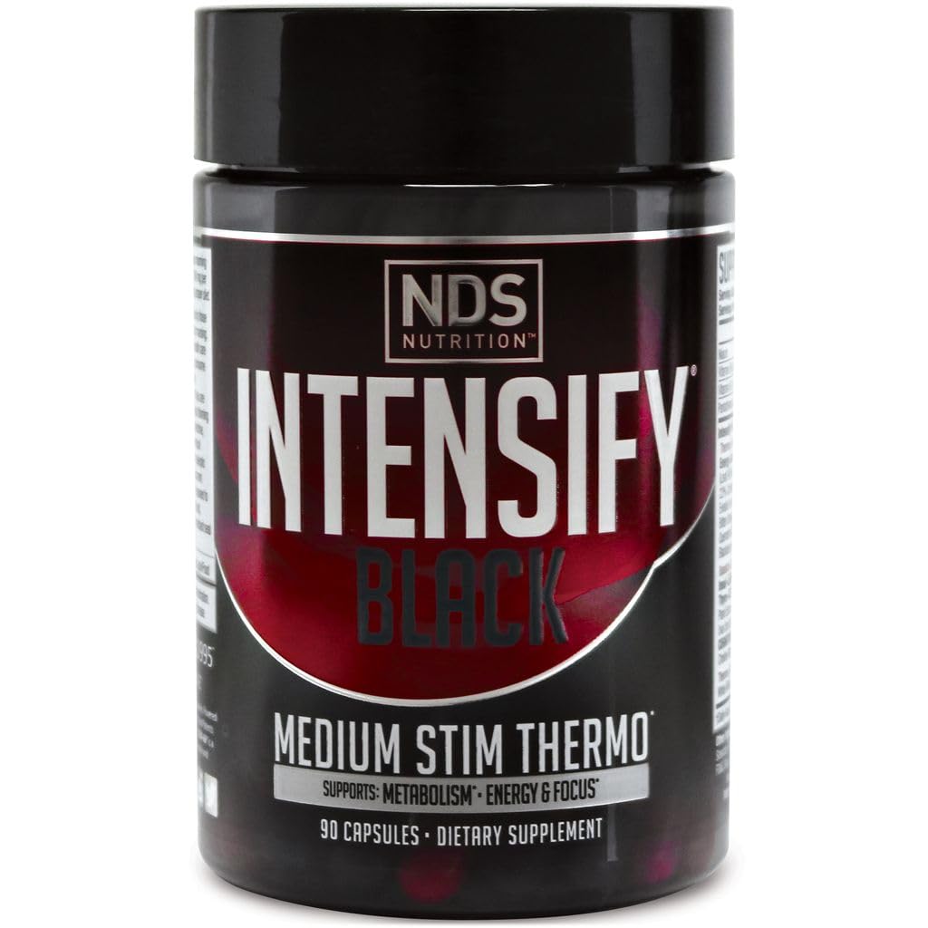 Intensivere NDS Nutrition Black - Thermogen Blend med Advantra Z for fedt og vand tab - Boost Metabolisme, brænde kalorier, Hjælp Understøttelse Appetite - Forbedre krop Tone, muskel definition - 90 kapsler