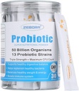 ZEBORA Probiotika til kvinder, mænd og børn, Prebiotika og probiotika pulver til fordøjelse og immungut sundhed - Support Healthy- Respiratory- System Gluten Free and Non GMO, 30 Pakker