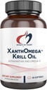 Design til sundhed XanthOmega - Krill Oil med 12mg Astaxanthin - Antioxidant, Phospholipider + EPA / DHA Omega 3 - Kardiovaskulær, Hud + øje sundhed supplement (120 bløddele)