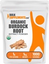 BulkSupplements.com Organic Burdock Root Extract Powder - Burdock Root Powder, Herbal Supplement - Vegan & Gluten Free, 1g per Serving, 1kg (2,2 lbs) (Pack of 1)