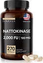 Nattokinase Supplement - 2000 FU Enzyme - 270 Kapsler Nattokinase 100mg - Gluten Free, Non- GMO, Vegan