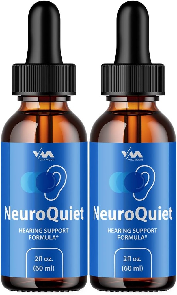 (2 Pack) Neuroquiet dråber - Neuro Stille Avanceret Formel Hørestøtte, Kognitiv Sundhed, og Samlet Wellness, 2 Måned Supply