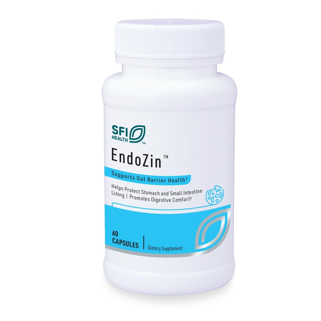 SFI Health Klaire Labs Endozin - Zink Carnosine Complex med L- Glutamin til støtte for intestinal barriere funktion, Hypoallergen (60 kapsler)