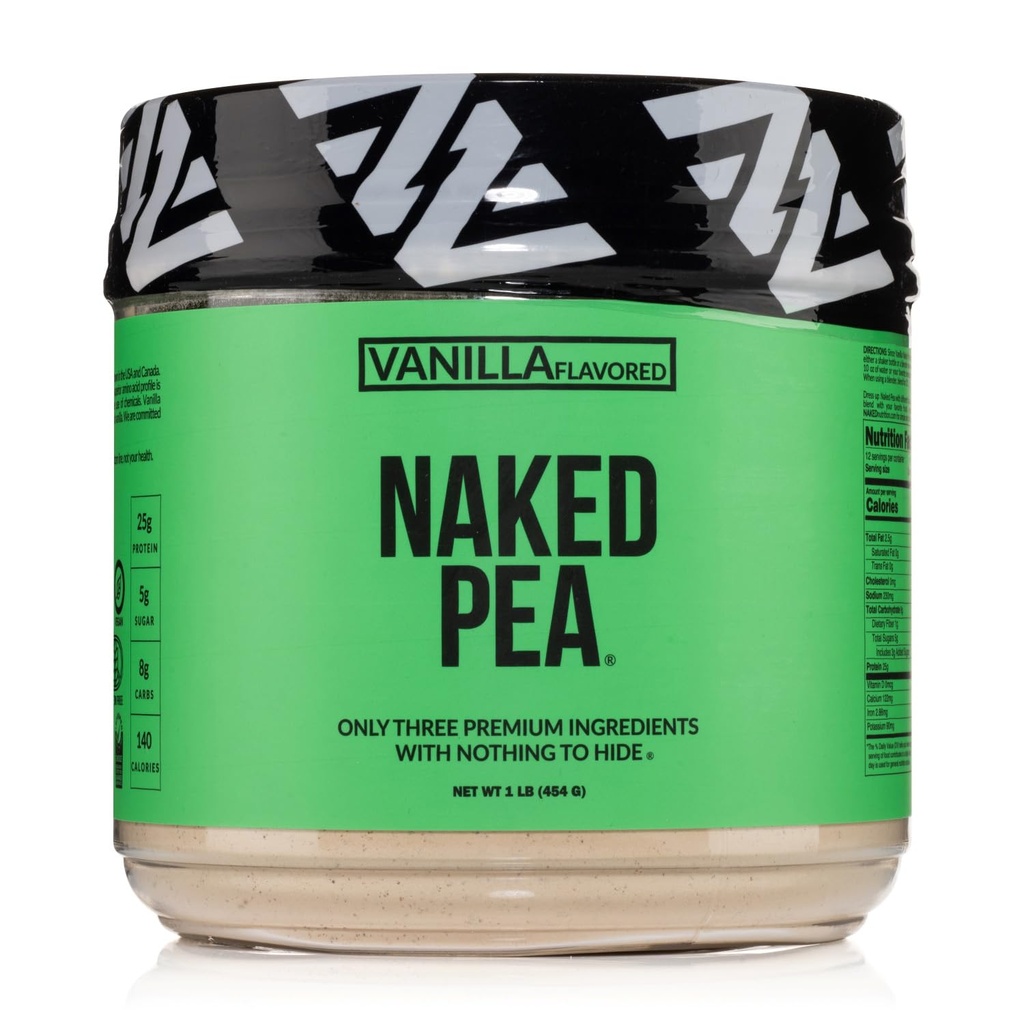 Vanilla Pea Protein Isolat fra nordamerikanske gårde, Kun 3 Ingredienser, Vanilla Vegan Protein, Gluten- Free, Soy Free, GMO Free - 1LB
