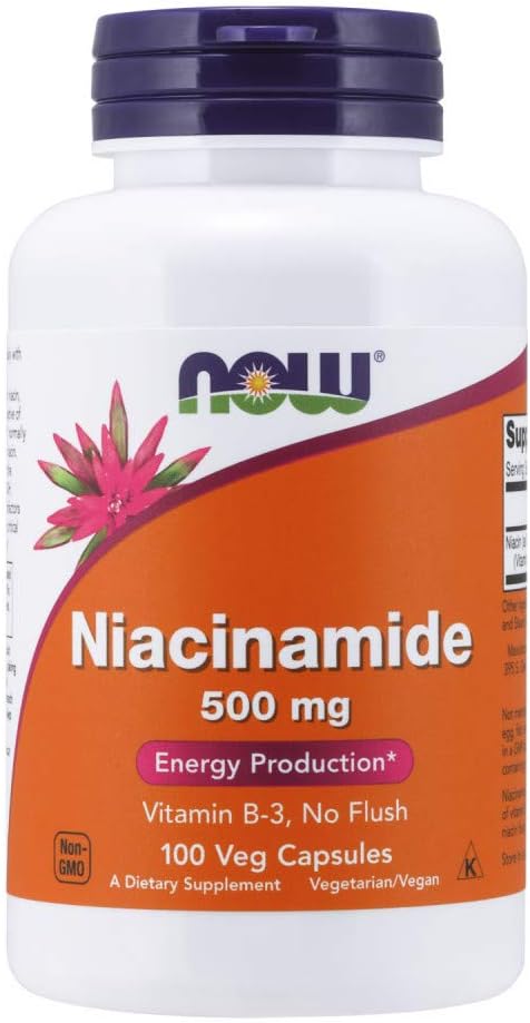 Now Foods - Niacinamid 500 mg 100 kapsler (pakke med 4)