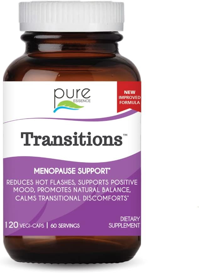 Pure Essence Labs Forandringer Vitaminer for kvinder, Natural Menopause Relief supplement til at fremme Hormone Balance, Reducere Hot Flashs, Mood Swings & Night Sweats, 120 Kapsler