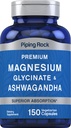 Piping Rock Magnesium Glycinat og Ashwagandha Note 124; 150 Kapsler