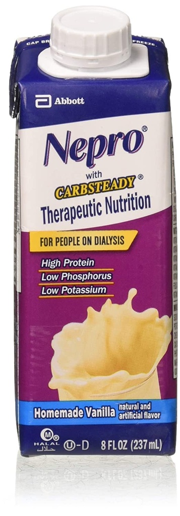 Nepro Complete Nutrition with Carb Steady Vanilla Liquid - 8 Oz / Containers, sag 24 af Nepro