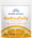 GoMindfully Orange Super Calm Magnesium Powder Drink Mix til Hydration, Inddrivelse, Immunitet og energi med trace mineraler, essentielle vitaminer, L- Theanin og B Vitamin Complex