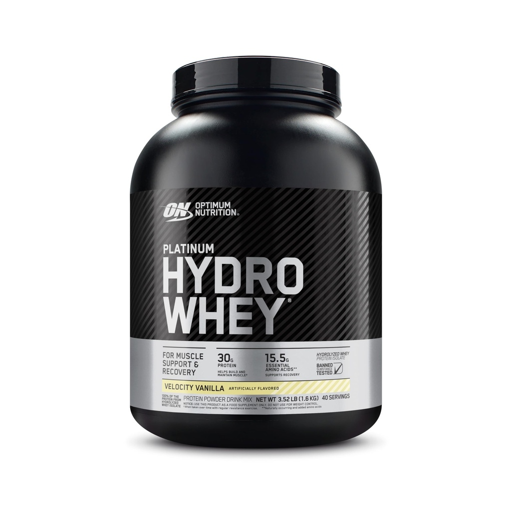 Optimum Nutrition Platinum Hydrovalle Protein Powder, 100% Hydrolyzed Whey Isolate Powder, Flavor: Hastighed Vanilla, 3,5 Pounds (Packaging May Vary)