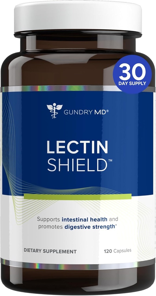 Gundry MD ® Lectin Shield, Gut Health and Ditagestion Supplement, Hjælper Block Potentielt skadelige Lectins, Understøtter fordøjelseskomfort, og Intestinal Health † *, 30 Day Supply