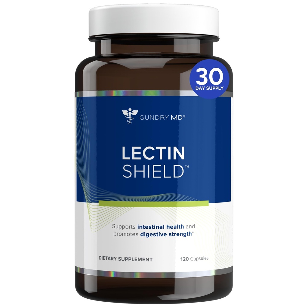 Gundry MD ® Lectin Shield, Gut Health and Ditagestion Supplement, Hjælper Block Potentielt skadelige Lectins, Understøtter fordøjelseskomfort, og Intestinal Health † *, 30 Day Supply