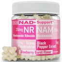 SHIZAM Nicotinamid Riboside NR NAM Resveratrol Gummies, 1000mg NAD + NAD + Plus Nrf2 Aktivator Booster w Pure Niacinamid Vitamin B3 Kapsler Piller Pulver Kosttilskud Alt NDA Regenerator 500mg
