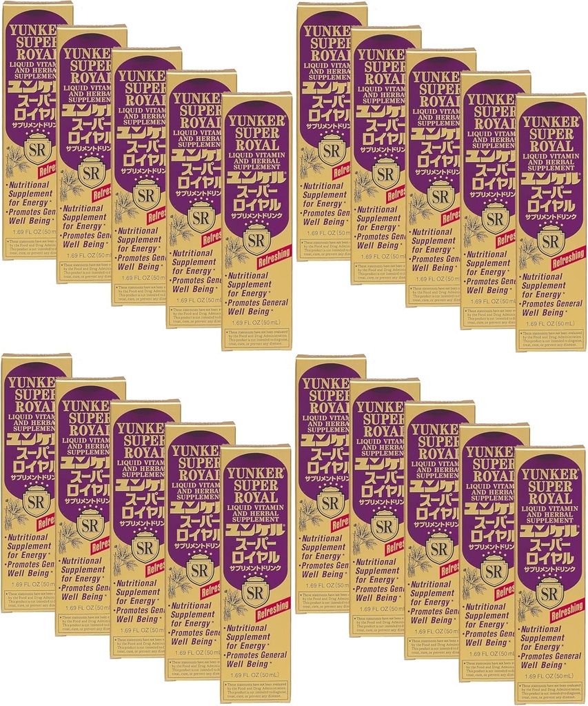 Super Royal, Flydende Vitamin & Urtetilskud, nergi Urtetilskud, Urteenergi Boost, Reducerer fysisk træthed og træthed, 1.69 Fl oz, Made in Japan (Pack of 20)