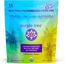Purple Tree Organic Electrolyte Hydration Pakninger - Pina Colada Flavor, Sugar- Free Liquid Hydration sticks til hurtig rehydrering, Daglig Electrolyte Drink Mix til Dehydrering Relief, 15 To- Go Pakker