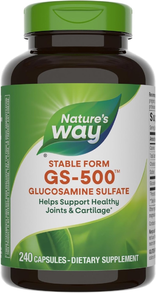 Nature 's Way GS- 500 Glucosamin Sulfate, fælles sundhedsstøtte supplement *, 240 kapsler