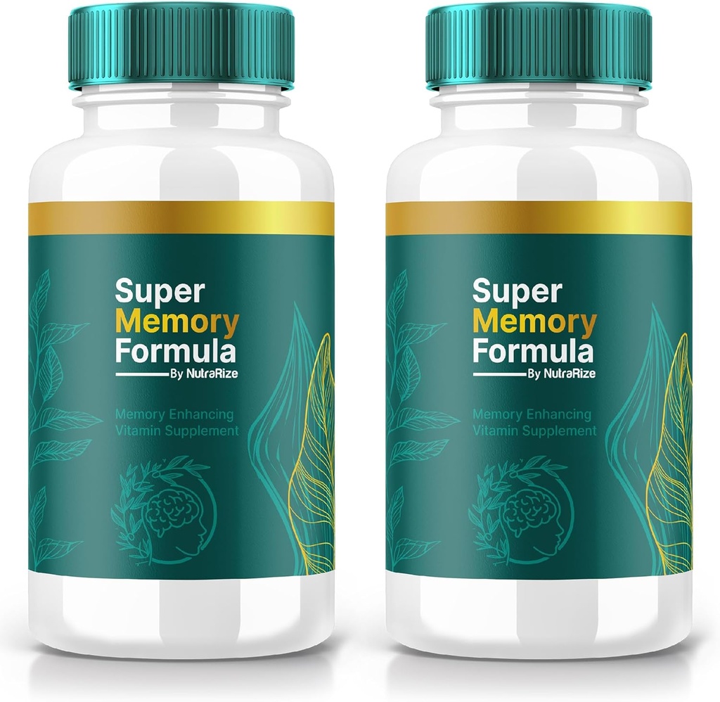 NutraRize (2 Pack) Super Memory Formel - Daglige Support Kapsler med en Balanceret Blend for Fokus, Alerness, og Everyday Sharpness Budd124; Bare 2 Easy- to- Take Pills a Day (120 Kapsler)