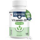 Freeda vitamin B1 thiamin 100mg - Understøtter energi Metabolisme, nervesystem sundhed - Kosher, Vegan, Gluten Free - Thiamin HCl 100 mg vitamin B 1 - Pure Vit B1 vitamin thiamin B1 tillæg (100 Ct)