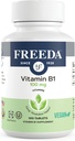 Freeda vitamin B1 thiamin 100mg - Understøtter energi Metabolisme, nervesystem sundhed - Kosher, Vegan, Gluten Free - Thiamin HCl 100 mg vitamin B 1 - Pure Vit B1 vitamin thiamin B1 tillæg (100 Ct)