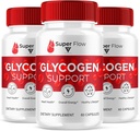 (3 Pack) Super Flow SuperFlow Glycogen Support Capsules, Super Flow Advanced Glycogen Health and Blood Wellness Support Supplement, SuperFlow Maksimum Strength Glyco Formel Supplement (180 Kapsler)