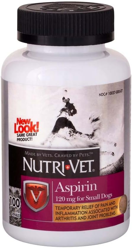 Nutri- Vet Aspirin til hunde små hunde under 50 lbs - 100 greve (120 mg) - pakke med 2
