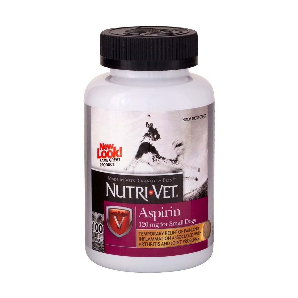 Nutri- Vet Aspirin til hunde små hunde under 50 lbs - 100 greve (120 mg) - pakke med 2