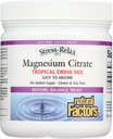 Stress- Relax Magnesium Citrate Drink Mix af naturlige faktorer, Gendanner normale niveauer af Magnesium & Balancer Calciumindtag, Non- GMO, Tropical Flavor, 8.8 oz (75 portioner)