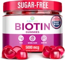 (Bulk - 120ct) Hår vækst Optimizer - Vegan Biotin Gummies - Tasty Biotin Supplement for kvinder & Herre Thicker Hår - Neglevækst & Styrker til Brittle Breaking Nails & Skin Health, Gluten- Free