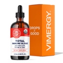 Virergy Total immun Blend * Væske tillæg, 57 Serveringer Fast- Absorbing immunforsvar - All- Sæson, Zink, Thyme og Mullein Drops Non- GMO, Vegan, USDA Organic, Immunity Support for voksne (115 ml)