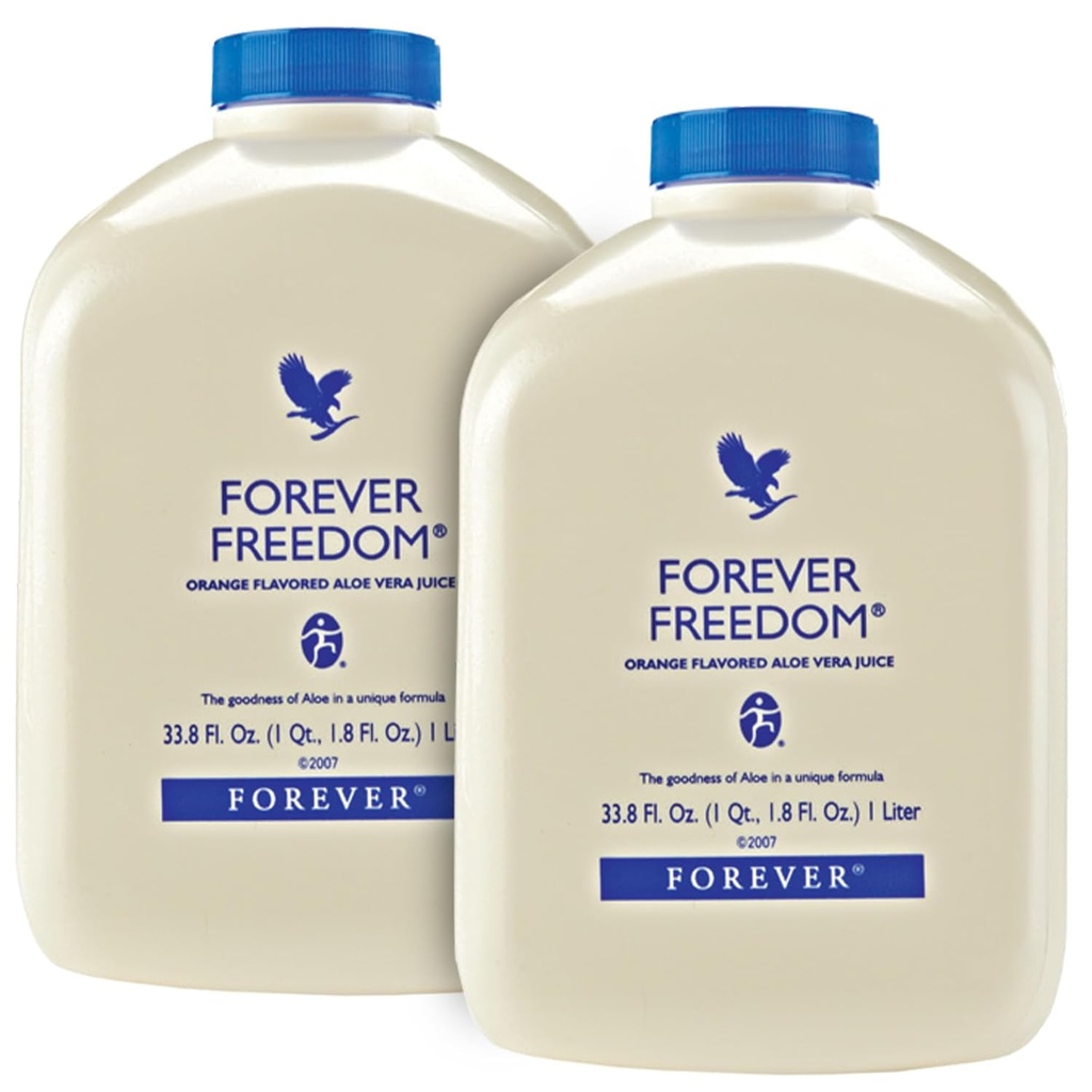 Forever Living - Forever Freedom - Joint Support with Aloe Vera, Glucosamine and Chondroitin - Orange Flavor - Gluten-Free - 33.8 fl oz (2-Pack)