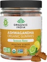 ORGANISK INDIA Ashwagandha Gummies for mænd og kvinder - Stress Supplement, KSM- 66 Ashwagandha Root, Ekstra Styrke, rolige tykkere, Vegan, Non- GMO - Lemon Lime, 60 Gummies