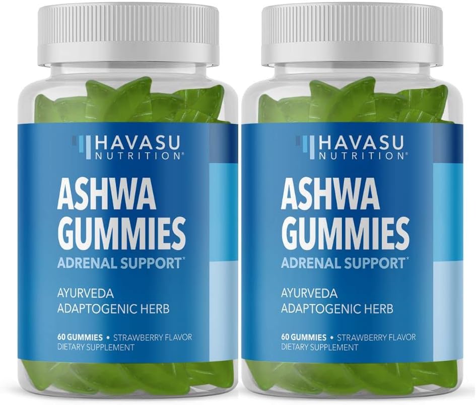 Ashwagandha Gummies Supplement designet til at støtte en naturlig ro - Urtestøtte - Ashwagandha Gummies for kvinder og mænd - Non-GMO og Gluten- Free Supplement - 120 Vegansk Jordbær Gummies
