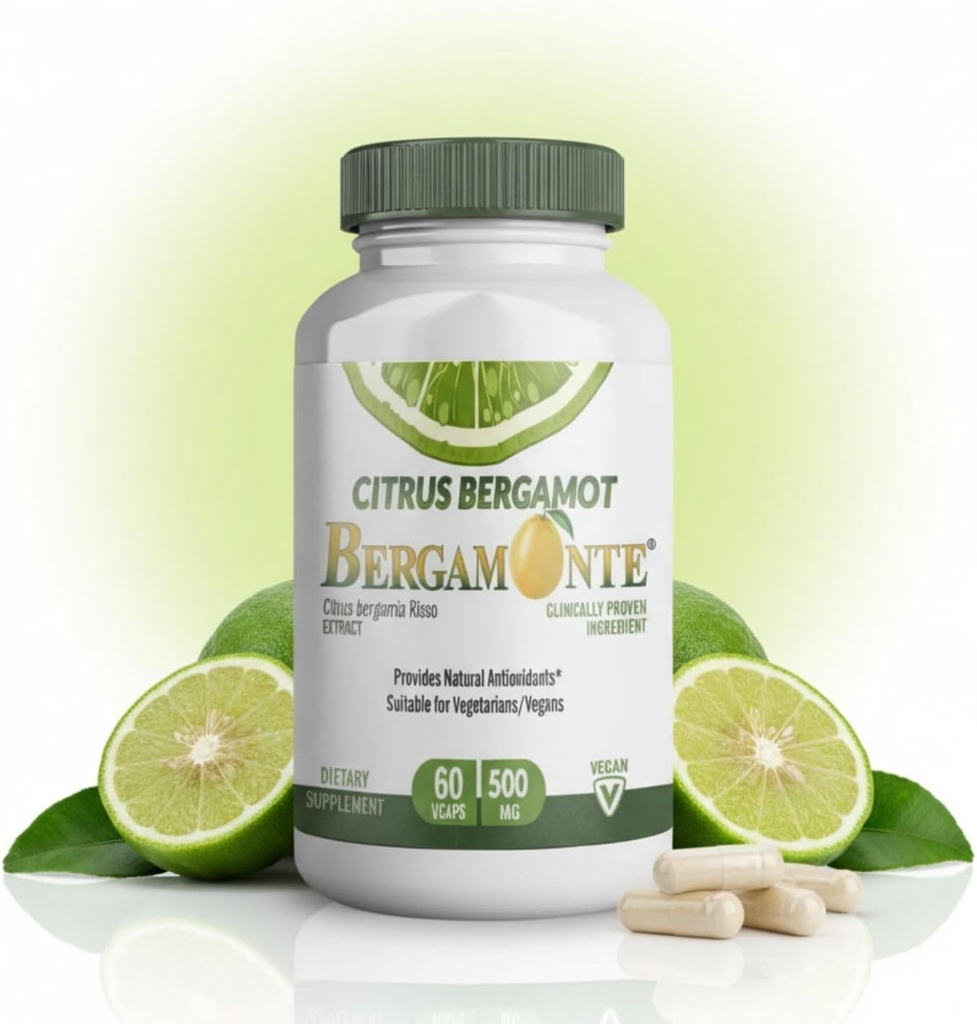 Citrus Bergamot Supplement (Citrus Bergamia) 1000 mg per servering (2) 60 Vegan kapsler - Patenteret Bergamonte