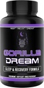 Gorilla Mind Dream Sleep Supplement (120 Capsules) - Nootropic Infused Comprehensive Sleep & Recovery Supplement - GABA, Melatonin, Valerian Root, Magnesium, L-Theanine, Sensoril, Ashwagandha & More